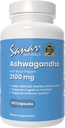Sanar Naturals Ashwagandha 2,100 mg - Stress & Mood Support Supplement - främjar fokus och hållbar energi, Ashwaghanda Powder och Root Extract Blend med Black Pepper - Non-GMO, 120 kapslar