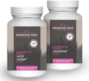 Mountain Peak Nutritionals Acid Assist & Digestive Support Combo Pack - Gastrointestinal & Digestive Health - Enzymer, Probiotika och näringsstöd - 90 vegetariska kapslar