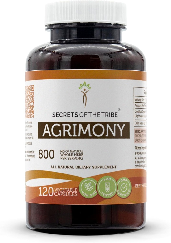 Hemligheter i stammen Agrimony 120 kapslar, 800 mg, Agrimony (Agrimonia Eupatoria) Torkade Herb (120 kapslar)