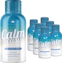 Calm & Easy - Natural Stress Relief Shot, KSM-66 Ashwagandha, Suntheanine L Theanine, Calming Adaptogen Drink, Relaxation, Focus, and Mood | 2 oz Liquid Bottle (6 Pack)