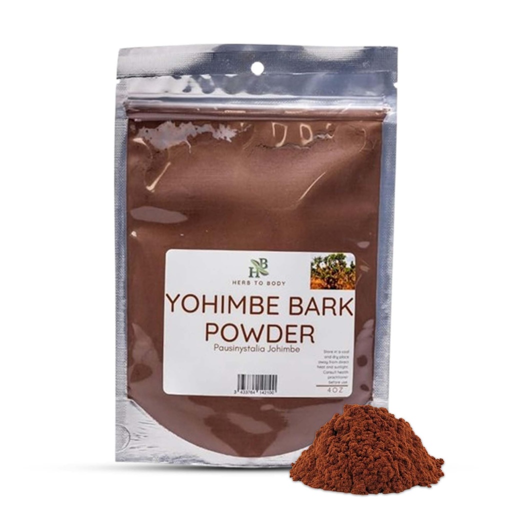 Herb till Body Yohimbe Bark Powder - 4 oz, Wildcrafted Dried Yohimbe Powder Sourced från Afrika för Herbal Tea och traditionella användningsområden