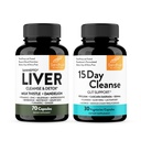 Sandhu's Liver Renew Cleanse Detox Support och 15 Day Gut Cleanse Support Supplement för kvinnor och män