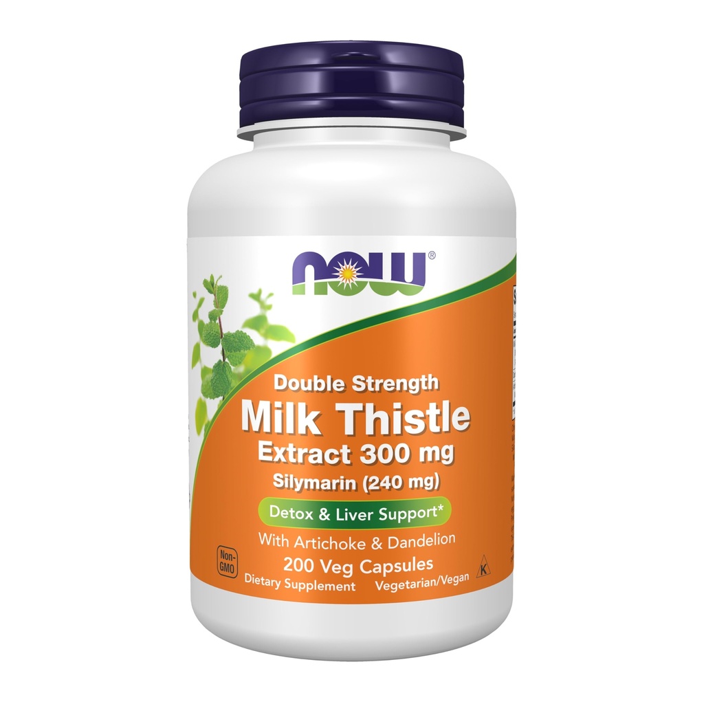 Nu livsmedel nu livsmedel, (2 Pack) Silymarin, mjölk Thistle Extract med Artichoke & Dandelion, dubbel styrka, 300 mg, 200 Veg Caps