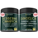 Bundle 7in1 Berberine HCl & 6in1 Dandelion Supplement - Support Immune, Digestion och Heart Health