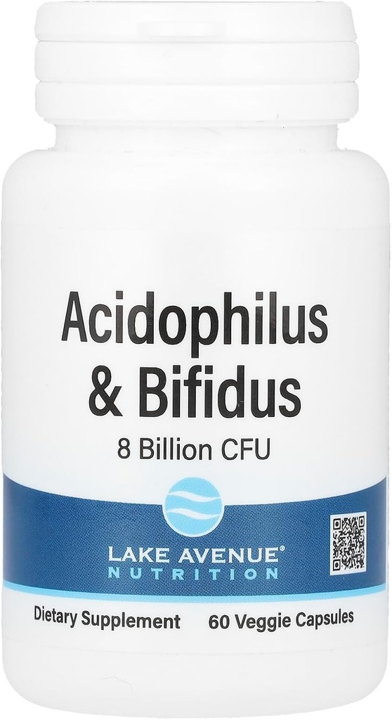 Kalifornien Gold Nutrition Acidophilus och Bifidus, Probiotic Blend med Lactobacillus acidophilus, Bifidobacterium lactis och Bifidobacterium longum, 60 Veggie Capsules