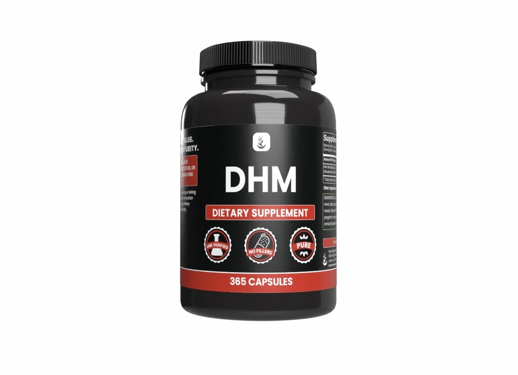 PURE ORIGINAL INGREDIENTS DHM, (365 kapslar) No Magnesium eller Rice Fillers, Always Pure, Lab Verified