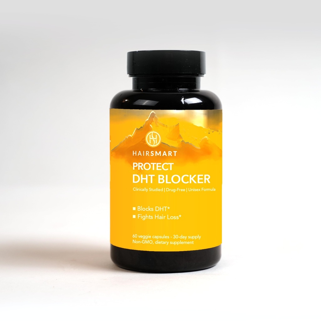 DHT Blocker Supplement för män och kvinnor - håravfall Vitaminer, Vegan & Gluten-Free Formel för håravfallsbehandling Män, Saw Palmetto, Stinging Nettle, Green Tea, Pygeum Bark & Pumpkin Seed