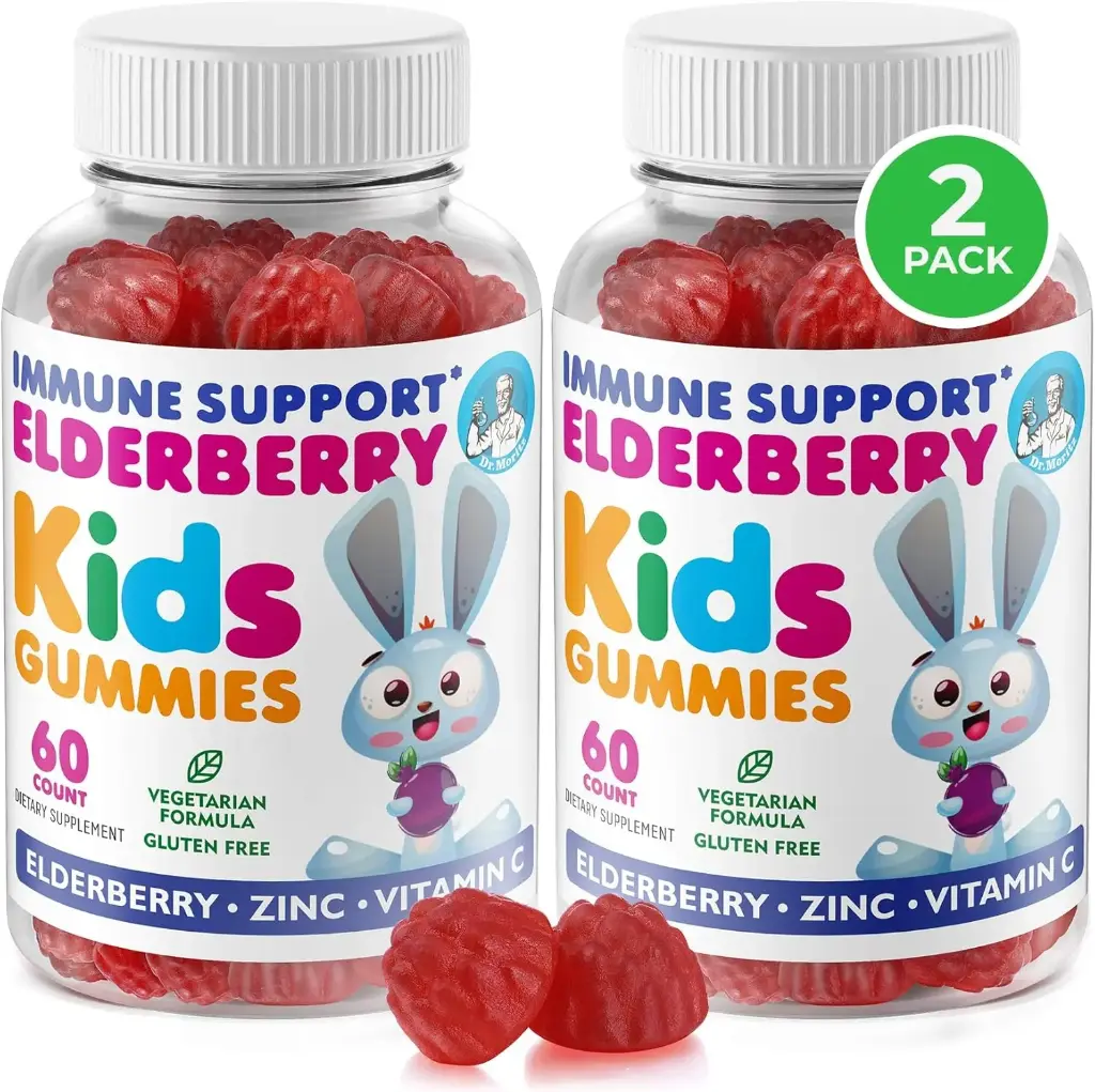 MORITZ Melatonin för barn, Vegan Sleep Aid Supplements med låg socker, vuxen och barn Melatonin Gummies med jordgubbsmak, för ålder 4 +, 60 greve