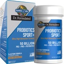 Garden of Life Dr Formulated Sport Probiotics Digestive Supplement, Organic Prebiotics for Women & Men Athletes, Clinically Studied Turmeric Curcumin, 50 Billion CFU, Gut Health, Acidophilus, 30ct