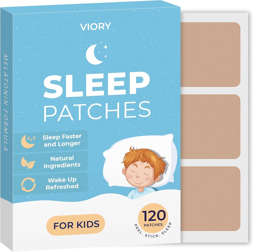 VIORY 120 Sleep Patches for Kids Extra Strength - Fast Acting, 100% naturliga ingredienser, Skin-Friendly och lätt att applicera Sleep Stickers för pojkar