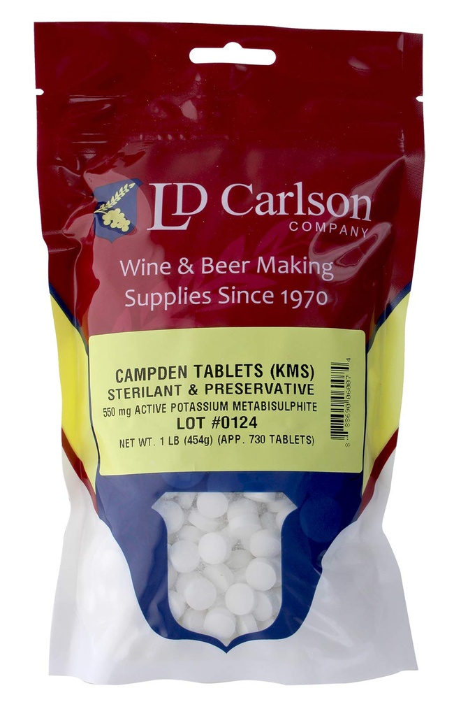 Campden tabletter (potassium metabisulfite) - 1 lb. bulk