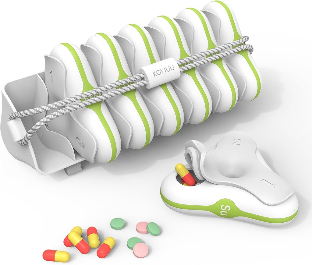 Weekly Pill Organizer 3 gånger om dagen, Large Travel Pill Box 7 Day, Detachable Daily Pill Case, Portable Pill Container Holder för medicinering, vitaminer, fiskolja och kosttillskott, vit