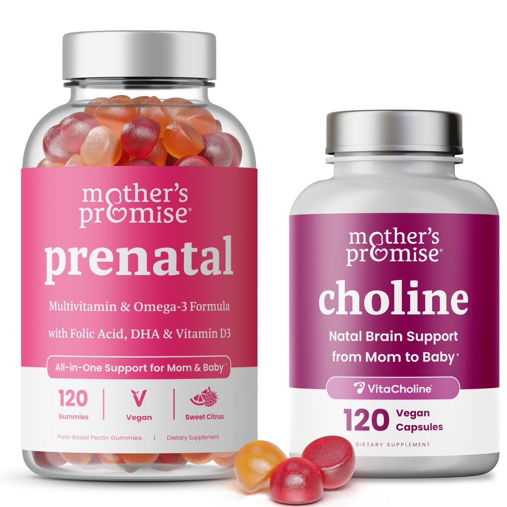 Mors löfte Prenatal Gummies & Choline Capsules Bundle