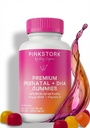 Pink Stork Premium Prenatal Gummy Vitaminer med DHA, folat och vitamin D - Multivitamin och näringsblend för neural Tube och Fetal Brain Development - Graviditet måste ha - 60 Vegan Gummies