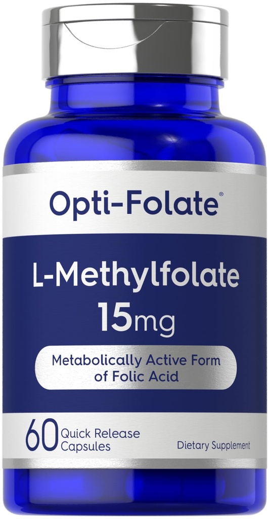 Carlyle L Methylfolate 15mg | 60 Capsules | Max Potency | Optimized and Activated | Non-GMO, Gluten Free | Methyl Folate, 5-MTHF | by Opti-Folate