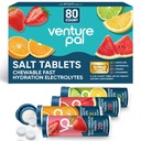 Venture Pal Chewable Electrolyte Tablets, 80 greve Fast-Dissolve Sugar-Free Stick Salt Tablets - Variety Pack för Rapid Hydration, Outdoor Running, Hiking, Sports | Keto & Vegan Friendly
