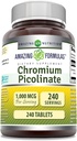 Fantastiska formler Chromium Picolinate 1000 Mcg | Tablets Supplement | Non-GMO | Gluten-Free | Made in USA (1 Pack | 240 greve)