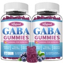 2 Pack GABA Gummies for Adults, Relaxation, Zzz & Mood - Sugar-Free Calm Gummies med L-Theanine, 5-HTP, Vitamin D3 - Natural Zzz Support, GABA Supplements for Kids, 120 Count
