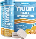 Nuun Daily Electrolyte tabletter med magnesium, kalcium, kalium, klorid och natrium, glutenfri, sockerfri och vegan, blandad citrus smak, 4 pack (40 portioner totalt)