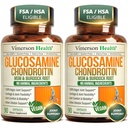 Glukosamin Chondroitin MSM - Gemensamt stöd tillskott för kvinnor och män med glukosaminsulfat 1500 mg, kodroitin och MSM - för brosk, gemensam hälsa och flexibilitet - 2 Pack, Vegan