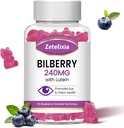 Lutein Gummmies Eye Health Supplement för vuxna, Lutein & Zeaxanthin Supplements Eye Vitamins Gummies, Bilberry med lutein för att främja ögon och vision - 60 Gummies