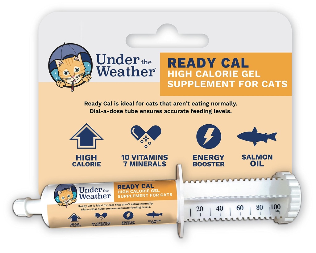 Under The Weather Pet | Redo Cal för katter 100cc | High Calorie Supplement | Cat Weight Gainer och High Calorie Booster | 10 Vitaminer, 7 Minerals & Omega Fatty Acids (för Cats 100cc)
