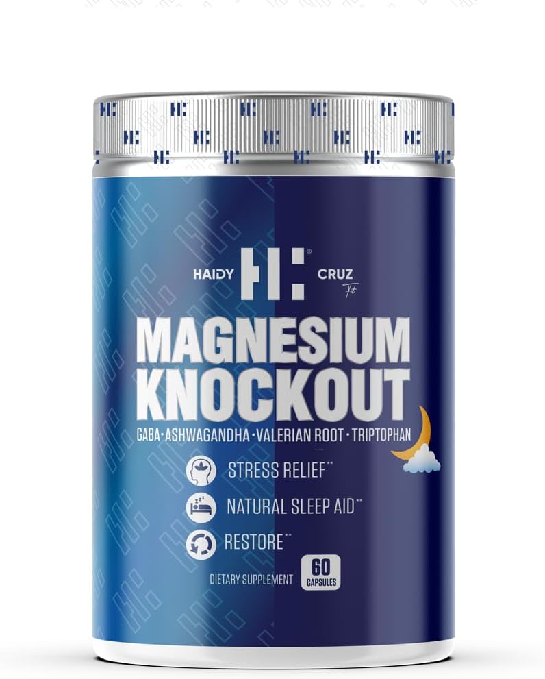Haidy Cruz Fit Magnesium Citrate - Natural Sleep Aid och Mood Enhancer Supplement - Metabolic Support, Immunity Boost med Ashwagandha Powder (60 kapslar)