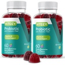 VITEEY Probiotic Gummies med prebiotika - Gut Health Supplements for Digestive Health - 2 miljarder CFUs - Vegan, Glutenfri - 120 greve