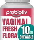 Tuggbar vaginal probiotika för kvinnor 10 miljarder CFU + organisk prebiotika - stöder vaginal hälsa, behåller vaginal pH balans och främjar kvinnlig färskhet, jordgubbssmakade tabletter