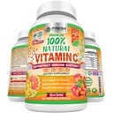 Färsk hälsovård 100% naturlig vitamin C - 500mg från Rose HIPS, Acerola Cherry & Camu Camu - High Absorption Immune Support, Skin, Joint & Collagen Booster med Citrus Biflavonoids - 120 kapslar