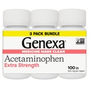 Genexa Clean Acetaminophen 500mg Extra Strength, Dye Free Pain Reliever Fever Reducer, 0% Artificiella tillsatser, Smärtmedicin för vuxna, lindrar huvudvärk, Backache, Mindre artrit smärta, 300 tabletter