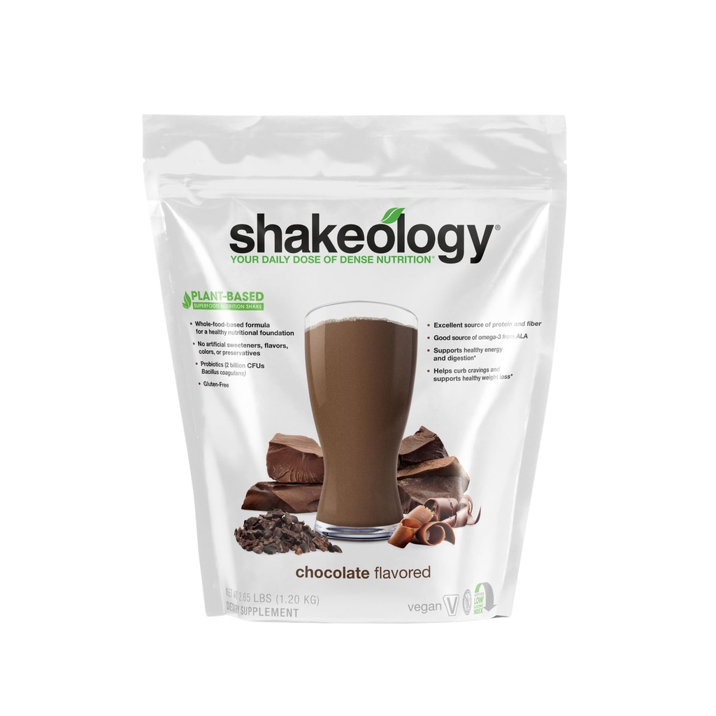 Shakeology Plant Based Protein Powder Blend - Gluten-Free Shake med vitaminer och mineraler - Hjälper till att stödja viktminskning, Lean Muscle, Gut Health - Chocolate, 30 portioner