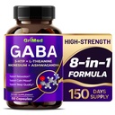 GriMed GABA 16,280mg - X15 Power med 5-HTP, L-Theanine, Magnesium, Ashwagandha - Relax & Restore, Support Sleep Well - Made in USA (150 Count (Pack of 1))