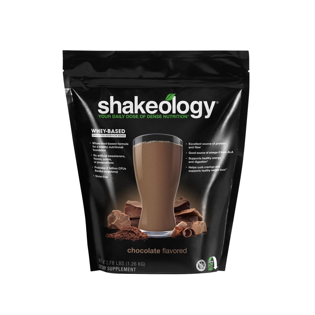 Shakeology Whey Protein Powder Blend - Gluten Free, Superfood Protein Skaka med vitaminer och mineraler - Hjälper till att stödja hälsosam viktminskning, Lean Muscle Support, Gut Health - Chocolate, 30 portioner