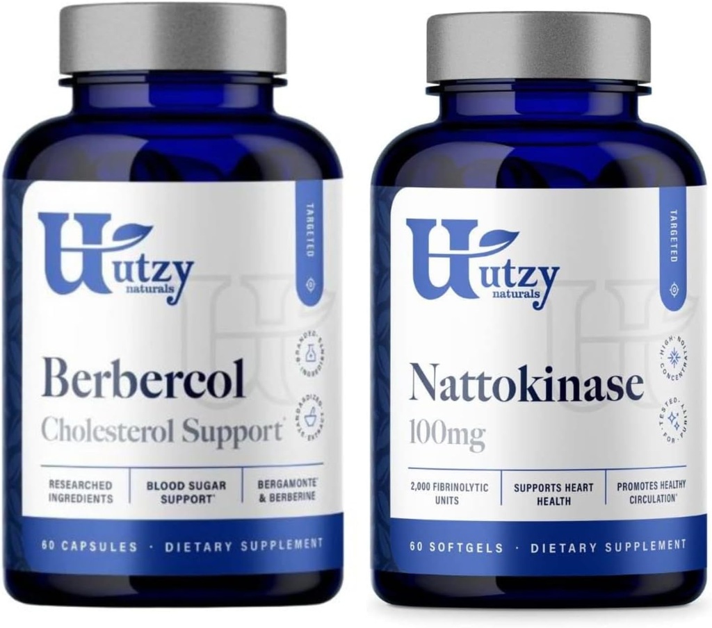 Utzy Naturals Metabolic Support Bundle | Nattokinase 100 mg och Berbecol 500 mg