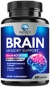 Brain Memory Supplement Pills - 3X Strength Nootropics for Concentration, Clarity & Focus Support - Brain Health Cognitive Vitamins med Bacopa, Phosphatidylserine & DMAE, Brain Booster, 60 Capsules