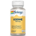 Solaray Iodine 500 mcg, jodtillskott för hälsosamt Adrenal och sköldkörtelstöd, energi, metabolism och fokus, kaliumjodid, Vegan, 60-dagars pengarna-tillbaka garanti, 30 portioner, 30 VegCaps