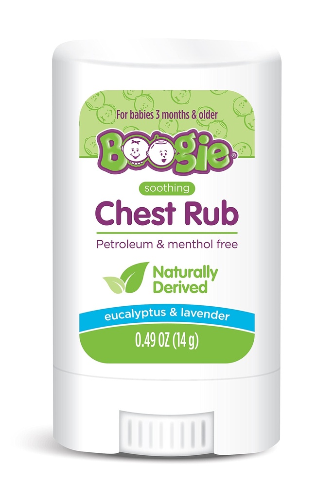 Boogie Chest Rub Stick for Soothing Relief, Petroleum-Free, USDA Organic, Naturally Derived, Soothing Eucalyptus och Lavender, 0,49 oz (Pack av 1)