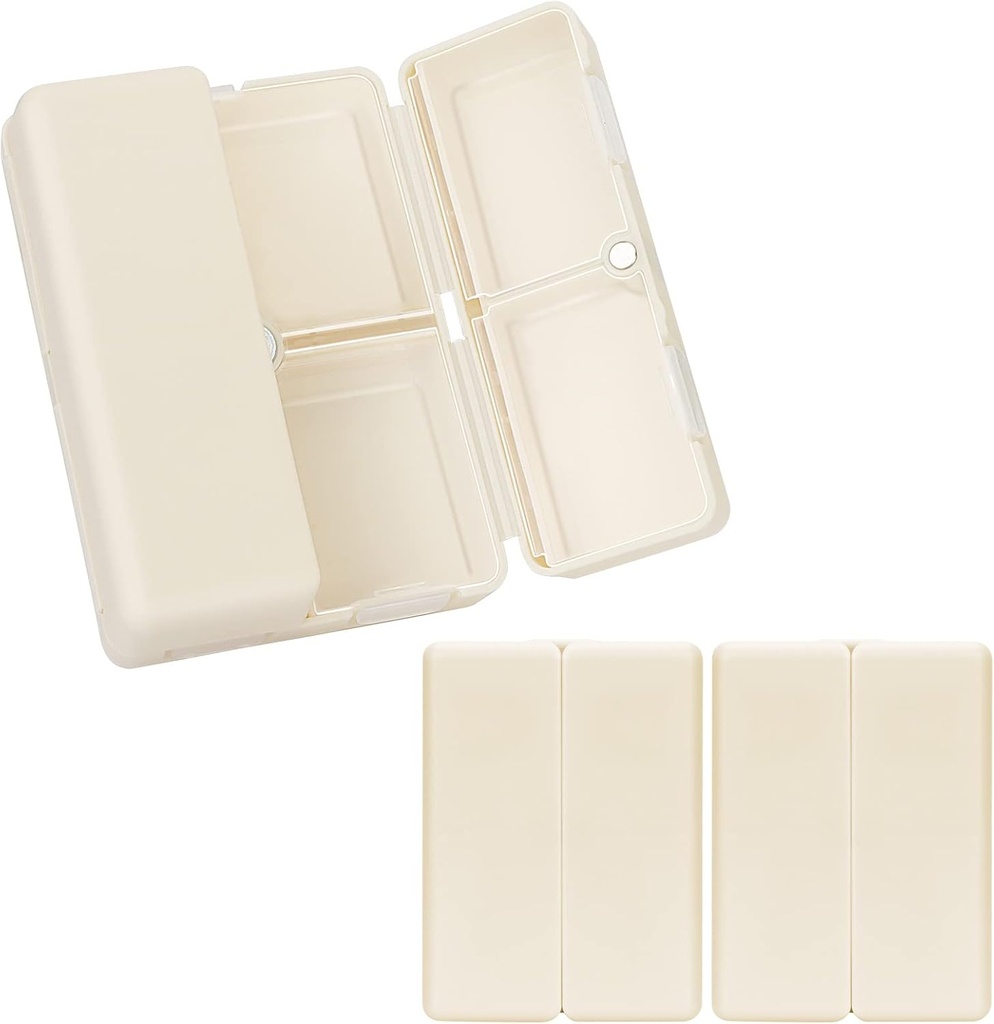 FYY Daily Pill Organizer,2 Pcs 7 Compartments Portable Pill Case Travel Pill Organizer, [Folding Design] Pill Box för väska ficka för att hålla vitaminer,Cod Liver Oil, Tillskott och Medication-White