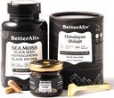Bättre Alt Shilajit Resin 30 gm & Sea Moss Capsules Energy Duo| Pure Himalayan Shilajit Gold Grade för män och kvinnor med hög styrka och irländsk Sea Moss med Black Seed Oil