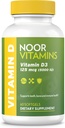 Noor Vitamins Halal Vitamin D, Halal Vitamin D3, 5000 IE Softgels, Supports Bone, Immune & Heart Health, från Safflower Oil för att Maximera Absorption, Non-GMO, Gluten Free & Halal (60 Count)