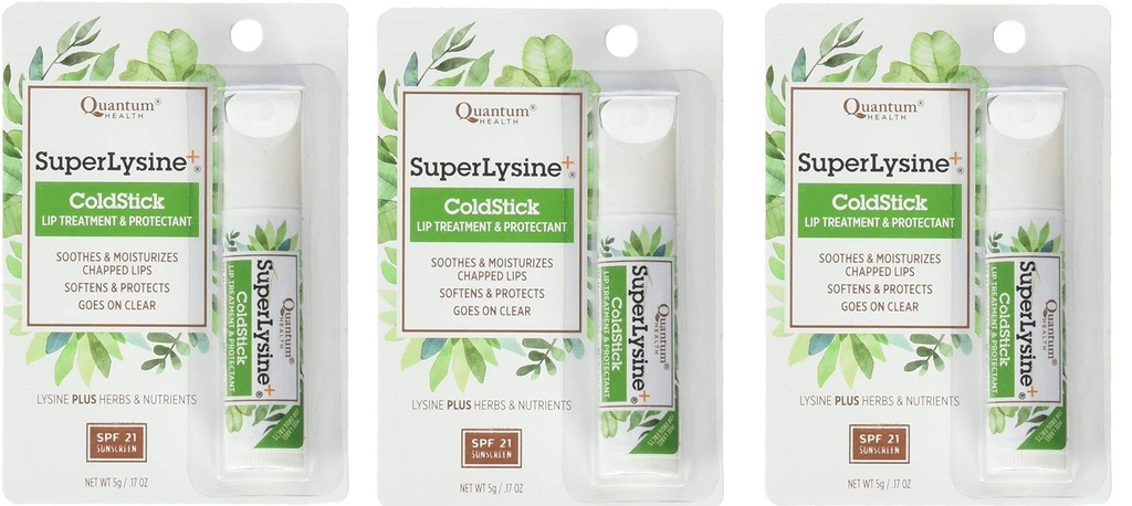 Super Lysine Plus+ ColdStick, SPF 21, Regelbunden 0,18 oz (Pack of 3) av Quantum Research