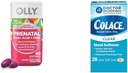 OLLY Ultra Strength Prenatal Multivitamin Softgels med Brain Development Support + Colace Clear Stool Softener Capsules, 28 Count