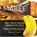 MAREE 24k Gold Under Eye Gels for Dark Circles and Puffiness - Collagen & Hyaluronic Acid Skincare Gel Pads - Gold Eye Patches for Puffy Eyes and Dark Circles - Under Eye Masks - Travel Essentials