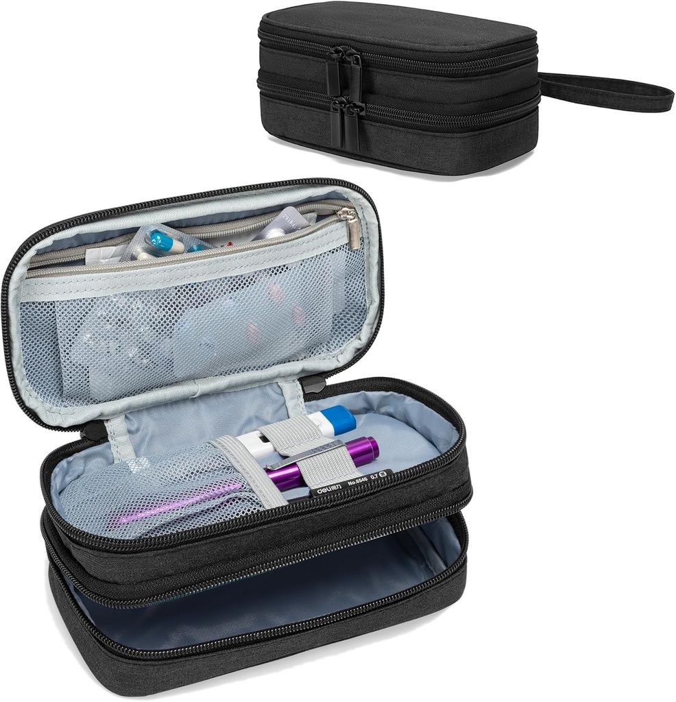 Trunab Portable Travel Bag med Weekly Pill Box Organizer 2 gånger om dagen, Pill Case for Pills, Vitamin, Fish Oil, Supplements Holder