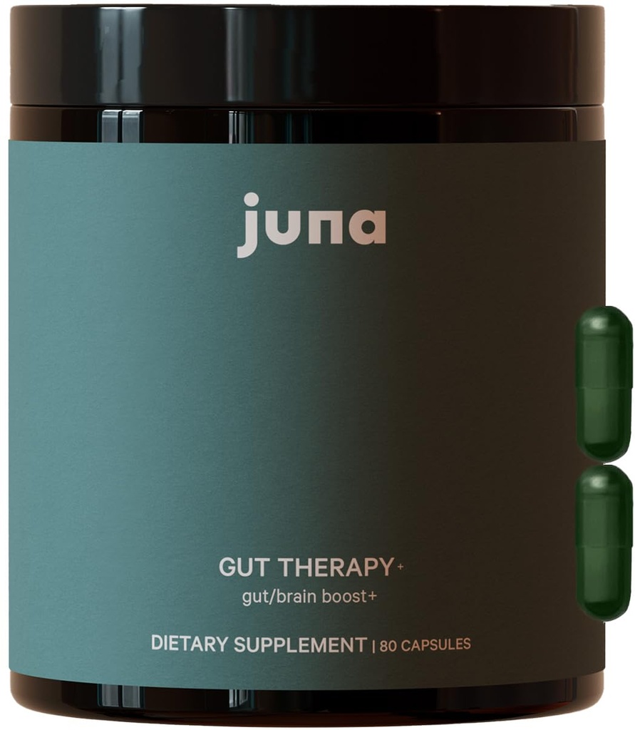 Juna Gut Therapy - Advanced Brain & Gut Health Support med Prebiotic & Probiotika - Förbättrad humör, uppmärksamhet och energi - Stöder minne, fokus och mental klarhet - Bränsle kognitiv prestanda (80 Caps)