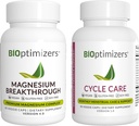BiOptimizers Magnesium Breakthrough 4.0, (60 kapslar) & Cycle Care, (90 kapslar) - Natursömn, hjärna och menstruationshjälp Supplement Bundle