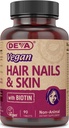 DEVA Vegan Hair, Nails & Skin Vitamins & Minerals med Biotin, Supplement, 90 tabletter