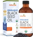Organic Black Seed Oil (Nigella Sativa, Cumin Seed) Cold Pressed Non-GMO, 8 oz Glas Bottle Source of Essential Fatty Acids, Omega 3 6 9