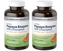 American Health Papaya Enzyme med klorofyll tuggbara tabletter - 600 greve (200 totala portioner) (Pack of 2)